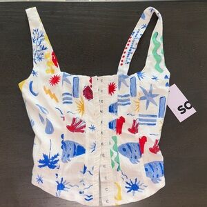 SO Multicolor Patterned Women's Top